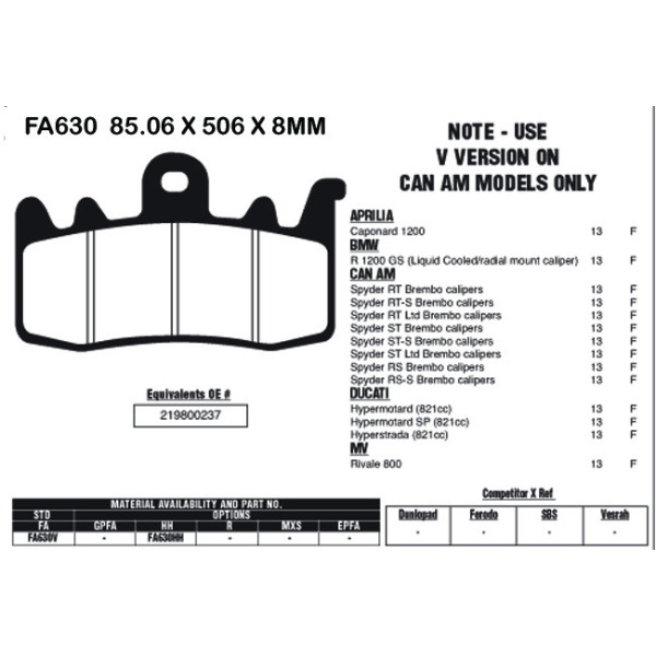 EBC EBC Brake Pads FA630HH